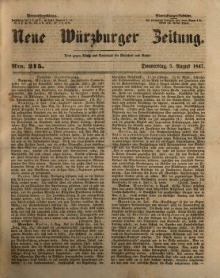 Neue Würzburger Zeitung Donnerstag 5. August 1847