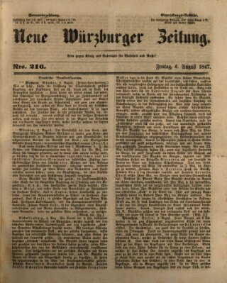 Neue Würzburger Zeitung Freitag 6. August 1847