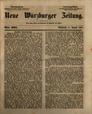 Neue Würzburger Zeitung Mittwoch 11. August 1847