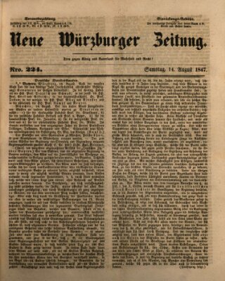 Neue Würzburger Zeitung Samstag 14. August 1847