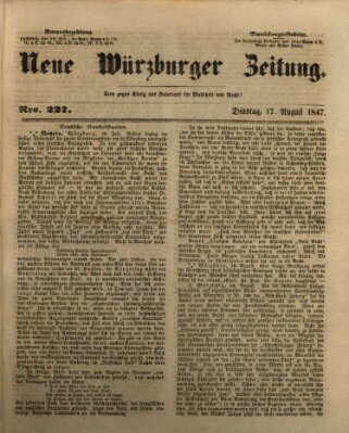 Neue Würzburger Zeitung Dienstag 17. August 1847