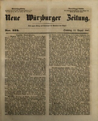 Neue Würzburger Zeitung Sonntag 22. August 1847