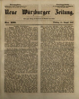 Neue Würzburger Zeitung Montag 23. August 1847