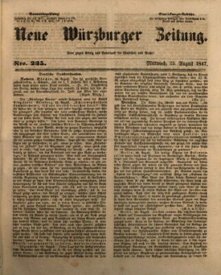 Neue Würzburger Zeitung Mittwoch 25. August 1847