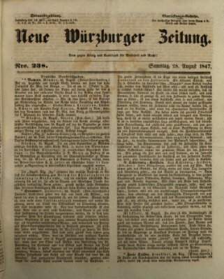 Neue Würzburger Zeitung Samstag 28. August 1847