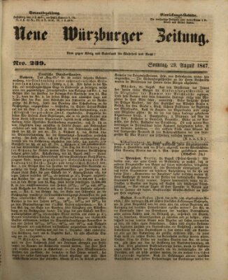 Neue Würzburger Zeitung Sonntag 29. August 1847