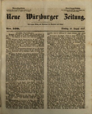 Neue Würzburger Zeitung Montag 30. August 1847