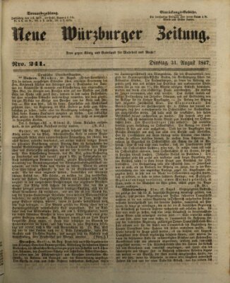 Neue Würzburger Zeitung Dienstag 31. August 1847