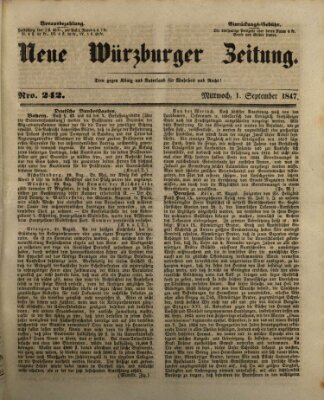 Neue Würzburger Zeitung Mittwoch 1. September 1847