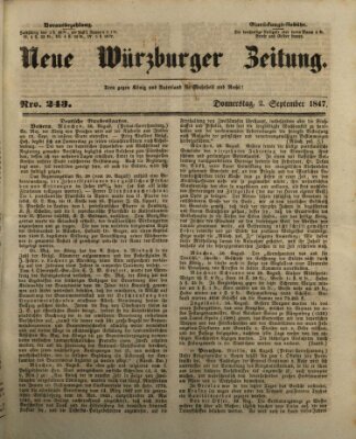 Neue Würzburger Zeitung Donnerstag 2. September 1847