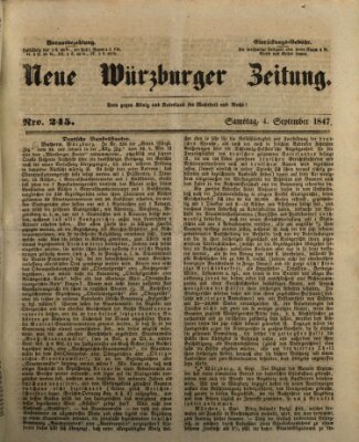 Neue Würzburger Zeitung Samstag 4. September 1847