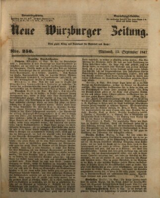 Neue Würzburger Zeitung Mittwoch 15. September 1847