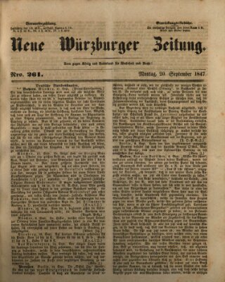 Neue Würzburger Zeitung Montag 20. September 1847