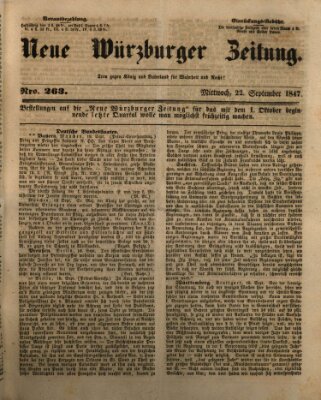 Neue Würzburger Zeitung Mittwoch 22. September 1847