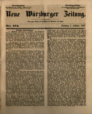 Neue Würzburger Zeitung Dienstag 5. Oktober 1847