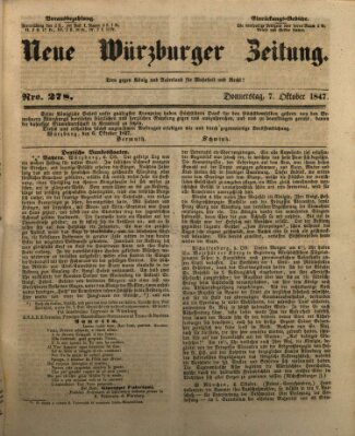 Neue Würzburger Zeitung Donnerstag 7. Oktober 1847