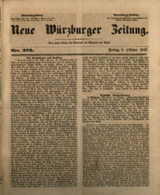 Neue Würzburger Zeitung Freitag 8. Oktober 1847