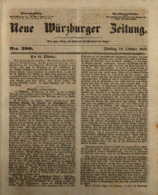 Neue Würzburger Zeitung Dienstag 19. Oktober 1847