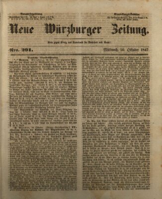 Neue Würzburger Zeitung Mittwoch 20. Oktober 1847