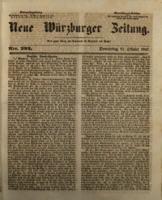 Neue Würzburger Zeitung Donnerstag 21. Oktober 1847