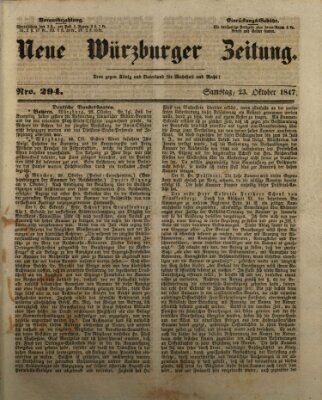 Neue Würzburger Zeitung Samstag 23. Oktober 1847