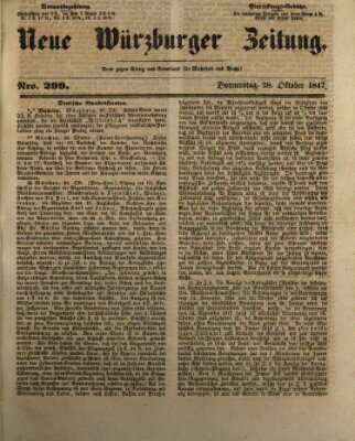 Neue Würzburger Zeitung Donnerstag 28. Oktober 1847