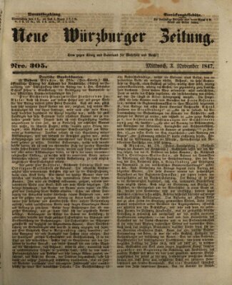 Neue Würzburger Zeitung Mittwoch 3. November 1847