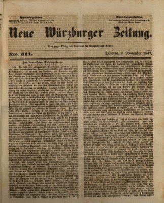 Neue Würzburger Zeitung Dienstag 9. November 1847