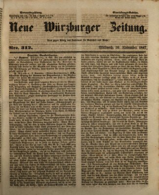 Neue Würzburger Zeitung Mittwoch 10. November 1847