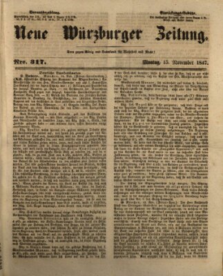 Neue Würzburger Zeitung Montag 15. November 1847