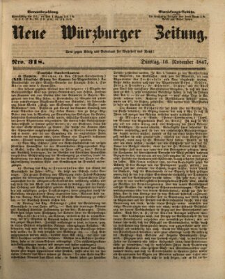 Neue Würzburger Zeitung Dienstag 16. November 1847