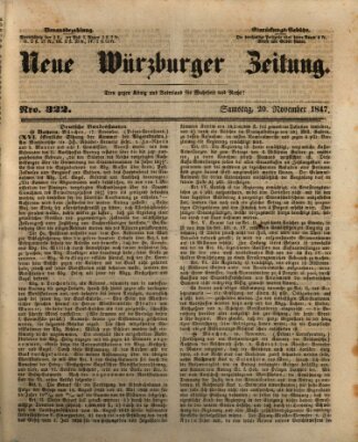 Neue Würzburger Zeitung Samstag 20. November 1847