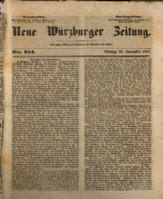 Neue Würzburger Zeitung Montag 22. November 1847