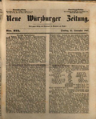 Neue Würzburger Zeitung Dienstag 23. November 1847