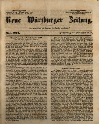 Neue Würzburger Zeitung Donnerstag 25. November 1847