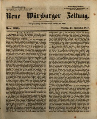 Neue Würzburger Zeitung Montag 29. November 1847