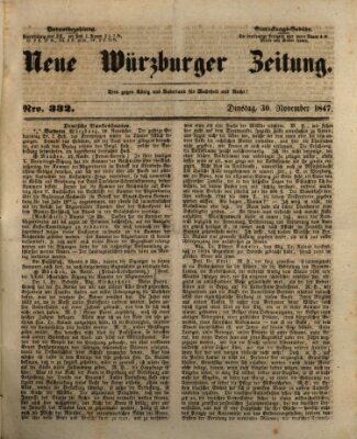 Neue Würzburger Zeitung Dienstag 30. November 1847