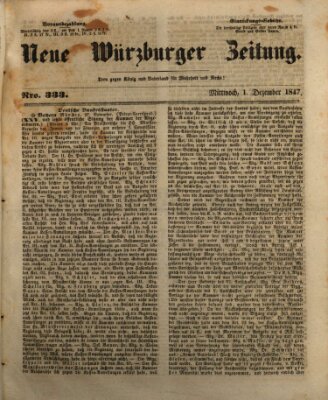 Neue Würzburger Zeitung Mittwoch 1. Dezember 1847