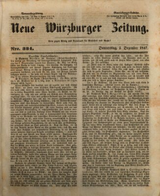 Neue Würzburger Zeitung Donnerstag 2. Dezember 1847