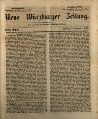 Neue Würzburger Zeitung Freitag 3. Dezember 1847