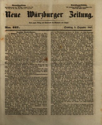 Neue Würzburger Zeitung Sonntag 5. Dezember 1847