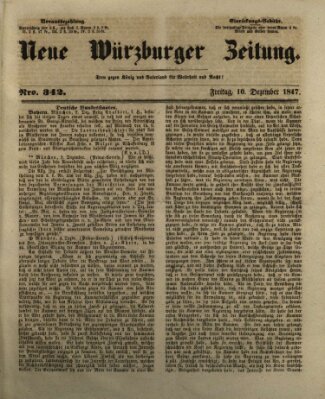 Neue Würzburger Zeitung Freitag 10. Dezember 1847