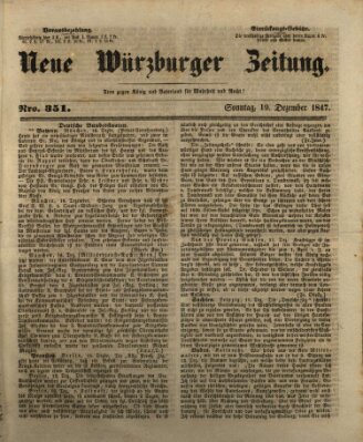 Neue Würzburger Zeitung Sonntag 19. Dezember 1847