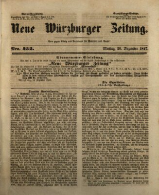 Neue Würzburger Zeitung Montag 20. Dezember 1847