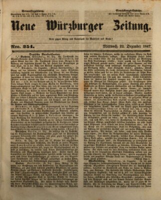 Neue Würzburger Zeitung Mittwoch 22. Dezember 1847