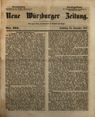 Neue Würzburger Zeitung Samstag 25. Dezember 1847