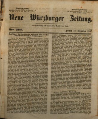 Neue Würzburger Zeitung Freitag 31. Dezember 1847