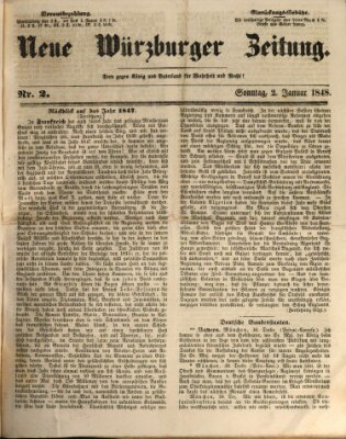 Neue Würzburger Zeitung Sonntag 2. Januar 1848