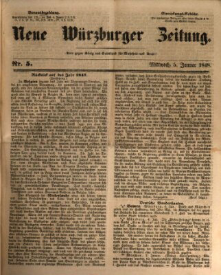 Neue Würzburger Zeitung Mittwoch 5. Januar 1848