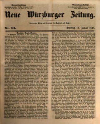 Neue Würzburger Zeitung Dienstag 11. Januar 1848